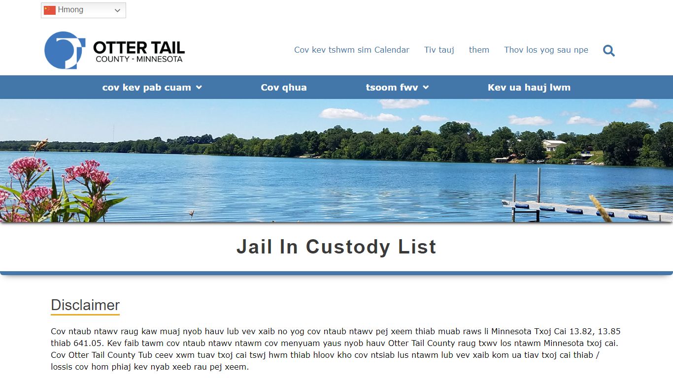 Jail In Custody List - Otter Tail County, MN